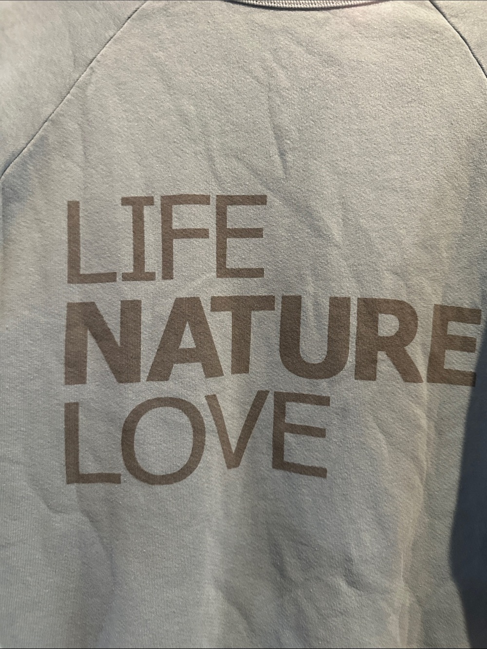 FREECITY Life Nature Love I ❤️ You Raglan Crewneck Sweatshirt Made in USA EUC - Picture 14 of 16